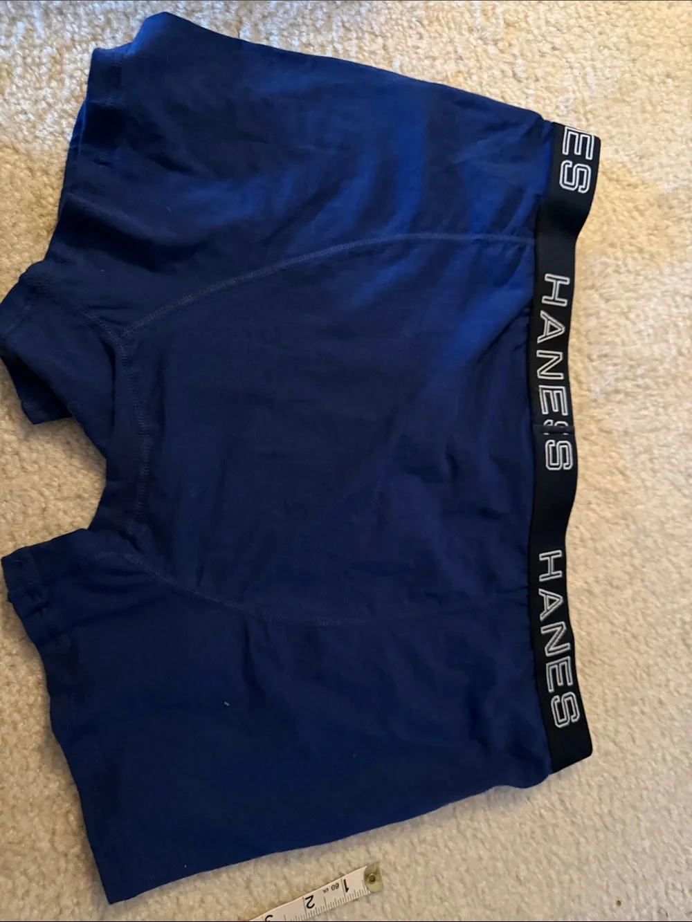 Hanes Men's Dark Blue Boxer Briefs with Black Branded Waistband NWOT